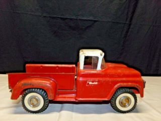Vintage 1960s Buddy L Red Pick Up Truck With Springer Front End