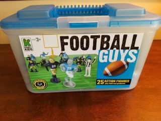 Kaskey Kids Football Guys White/black Teams W/plastic Storage Case▪complete Set