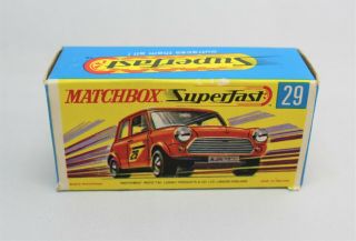 Matchbox Lesney Superfast No29 Racing Mini Empty " G Type Box " With "