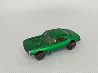 Redline Hotwheels Custom Camaro U.  S.  Green W/ White Interior