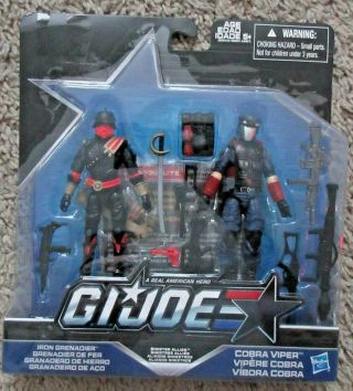 G.  I.  Joe Iron Grenadier And Cobra Viper Troopers 3.  75 " 50th Anniversary 25th