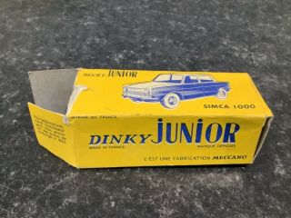 French Dinky Junior Toys No 104 Simca 1000 Box Only