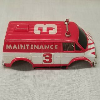Tyco Red Maintenance Van 3 Ho Slot Car Body Only