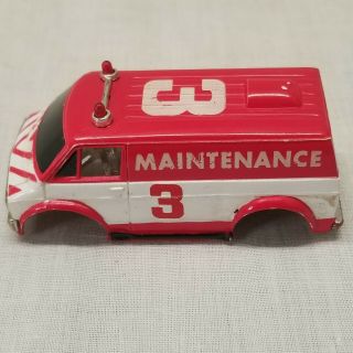 Tyco Red Maintenance Van 3 HO Slot Car Body Only 3