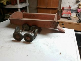 Vintage Pressed Steel Turner Toys Dump Truck Bed And Wheels/axles Only