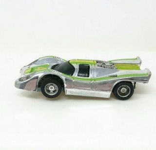 Vintage Tyco Slot Car Silver Green 4 With Chassis Ho Scale Vehicle