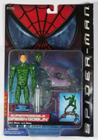 Rare Spider - Man Movie Green Goblin Poseable Figure 2001 Toy Biz