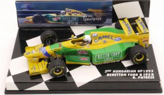 Minichamps Camel Benetton Ford B193 R.  Patrese Hungarian Gp 1993 1/43 Scale F1