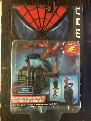 Spiderman Poseable Figure Toy Biz 2001 Movie 30 Points Articulation