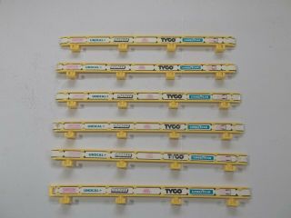 Vintage Tyco Heavy Duty Guard Rails Yellow Ho Scale Set Of 6 - No Broken Tabs -