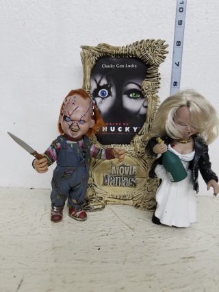 Mcfarlane Movie Maniacs Bride Of Chucky " Chucky And Tiffany " Figure Loose