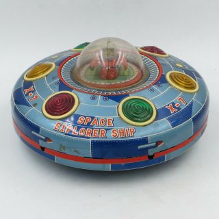 Space Explorer Ship X - 7 Toy Japan Ufo 1964 As - Is / For Repairs 8x8x4 "