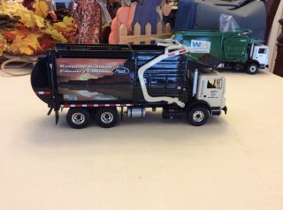 First Gear 1/34 Scale Mack Garbage Front End Loader Refuse Truck & Trash Bin