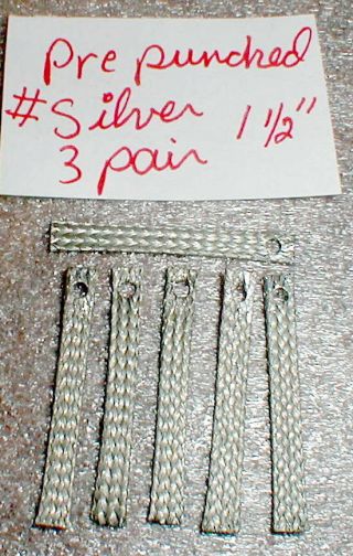 3 Pair Pick Up Brushes Pre - Punched Hole Silver 1 1/2 " Slot Car 1960 Vintage