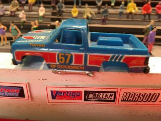 Ho Slot Car Afx " Body Only " Blue 57 Gmc Pickup Truck Fits Afx Tab Chassis.