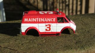 Ho Slot Car Tyco Dodge Maintenance Van 3 Rescue Use Wide Chassis Body Only