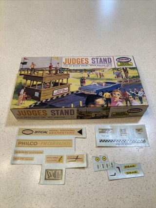 Aurora Thunder Jet Model Motoring Ho Scale Slot Car Judges Stand Box With Decals