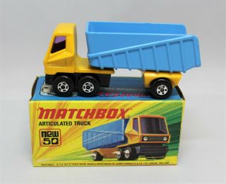 Matchbox Lesney Superfast No50 Articulated Truck With " Rare All 5 Spoke Cab " Mib