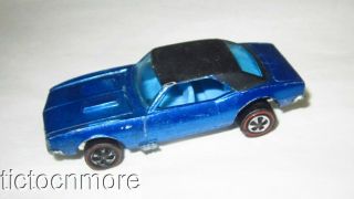 Vintage Hotwheels Redlines Custom Camaro Car 1967 Spectraflame Blue