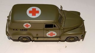 Us Army Ambulance - Spanish Mira - 1950 Chevrolet Panel Truck - 1:18 Scale