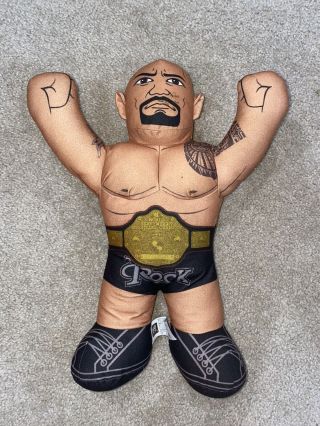 2012 Mattel Wwe Wrestling Brawlin Buddies The Rock Talking Stuffed Plush