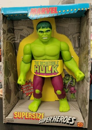 Vintage Marvel Supersize Superheroes Incredible Hulk 1991 Toy Biz Complete 15 "