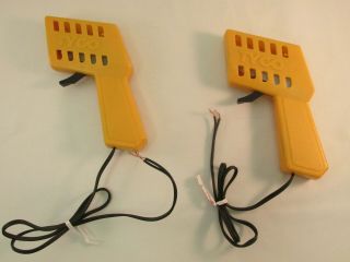 Tyco Mattel Yellow Trigger Hand Held Controllers Pr W/ Bare Wires Tstd Vn