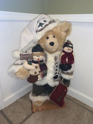 Dan Dee Collectors Choice 30 " Christmas Holiday Winter Plush Bear & Snowmen