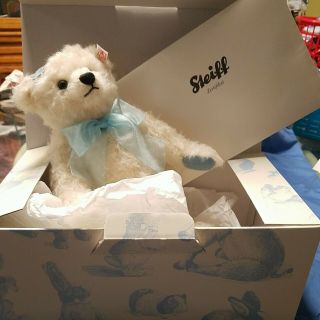 Steiff " Let It Snow " Music Box Teddy Bear 11 Inch With And Box