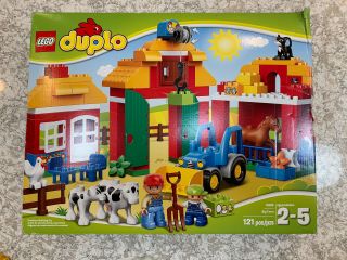 Lego Duplo 5649 Big Farm Animals Barn Figures Set Complete W/ Box & Directions