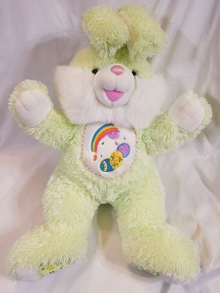 Dan Dee Hoppy Hopster Green With Rainbow Belly Easter Bunny Rabbit Plush 20,  "
