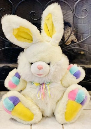 Dan Dee Bunny Rabbit Plush Rainbow Hoppy Hopster Easter Floppy Soft VTG Dandee 3