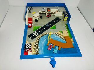 1980s Galoob Micro Machines Airport Marina Carry Case 1987 W/ 40 Vehicles
