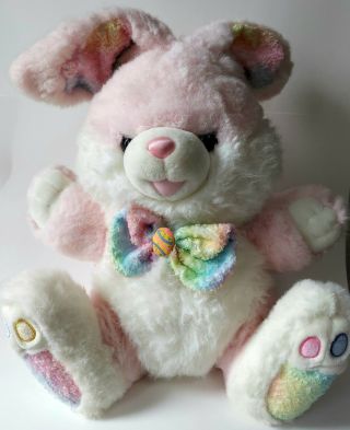 Dandee Bunny Rabbit Plush Hoppy Hopster Easter Pastel Dandee Rainbow Pink 24 "