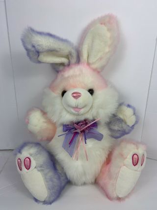 Dan Dee Collectors Choice Bunny Rabbit Plush Pink Purple Pastel Hoppy Hopster