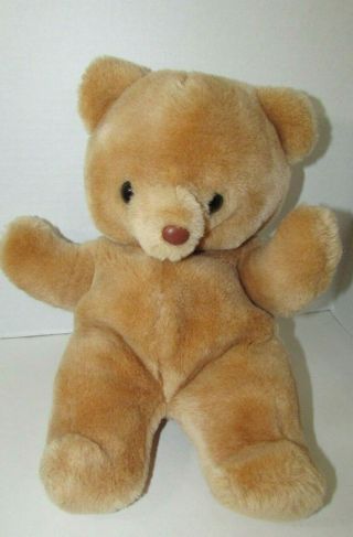 Russ Berrie Honey Brown Tan Plush Teddy Bear 592 Stuffed Animal Vintage Korea 13