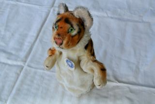 Vintage Steiff Mohair Tiger Hand Puppet W/ Chest Tag 317 1952 - 58 Exc.