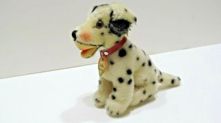 Vintage Steiff Dalmation Dally Dog Germany Mohair With Button And Tag 4 1/2 "