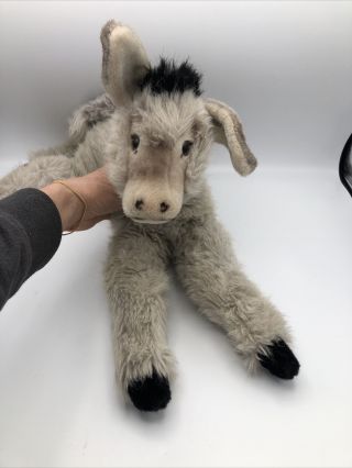 Vintage Steiff Plush Lying Donkey Molly Esel 23” Nativity Gift Companion 80’s