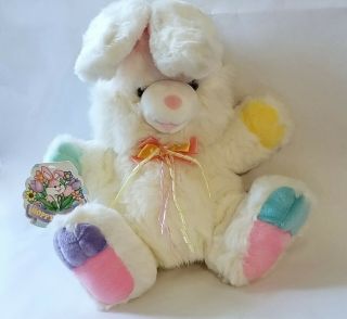Tb Trading Bunny Rabbit Plush Hoppy Hopster Easter Pastel Rainbow Vtg By Dandee