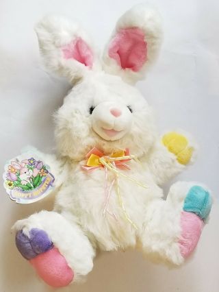 TB Trading Bunny Rabbit Plush Hoppy Hopster Easter Pastel Rainbow VTG By Dandee 2