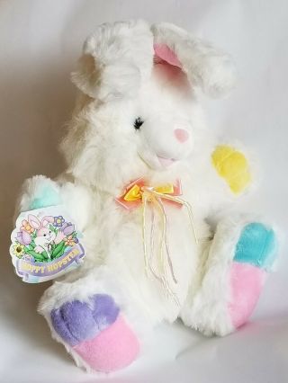 TB Trading Bunny Rabbit Plush Hoppy Hopster Easter Pastel Rainbow VTG By Dandee 3
