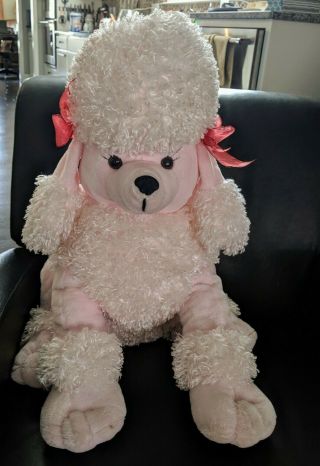 Dan Dee Jumbo Pink Poodle Dog Puppy Plush Stuffed Animal Toy 23 " Huge Large Gift