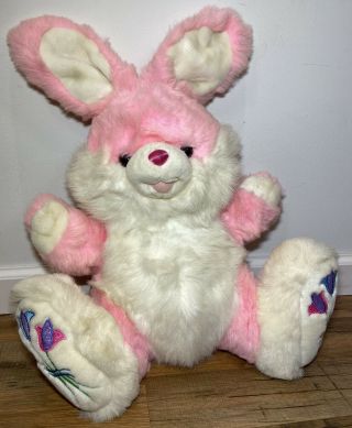 Tb Trading Bunny Rabbit Plush Hoppy Hopster Easter Pink Flowers Vtg Dandee Rare