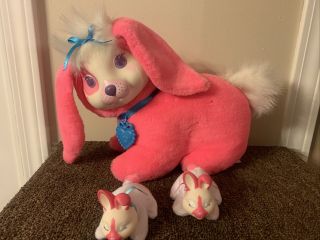 Vintage Rare 1993 Hasbro Bunny Surprise White/pink Plush Rabbit 2 Babies