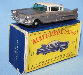 Vintage Matchbox Lesney Moko 1 - 75 Cadillac Sixty Special No 27c Bpw Boxed