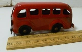 Marx 4 Inch Pressed Steel Red Bus Complete And Toy