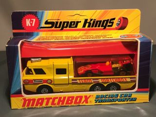 Matchbox Superkings,  K7,  Racing Car Transporter With Mb38,  Formula 5000,  Boxed