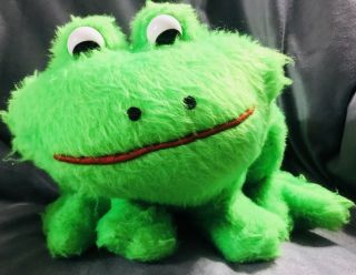 Rare Htf Vintage Rushton Plush Stuffed Animal Green Frog Toad Gift 12” So Rare