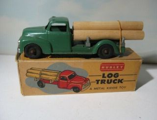 Hubley Kiddie Toy Log Truck 452 Vintage 1953 Ford W/ Logs & Box